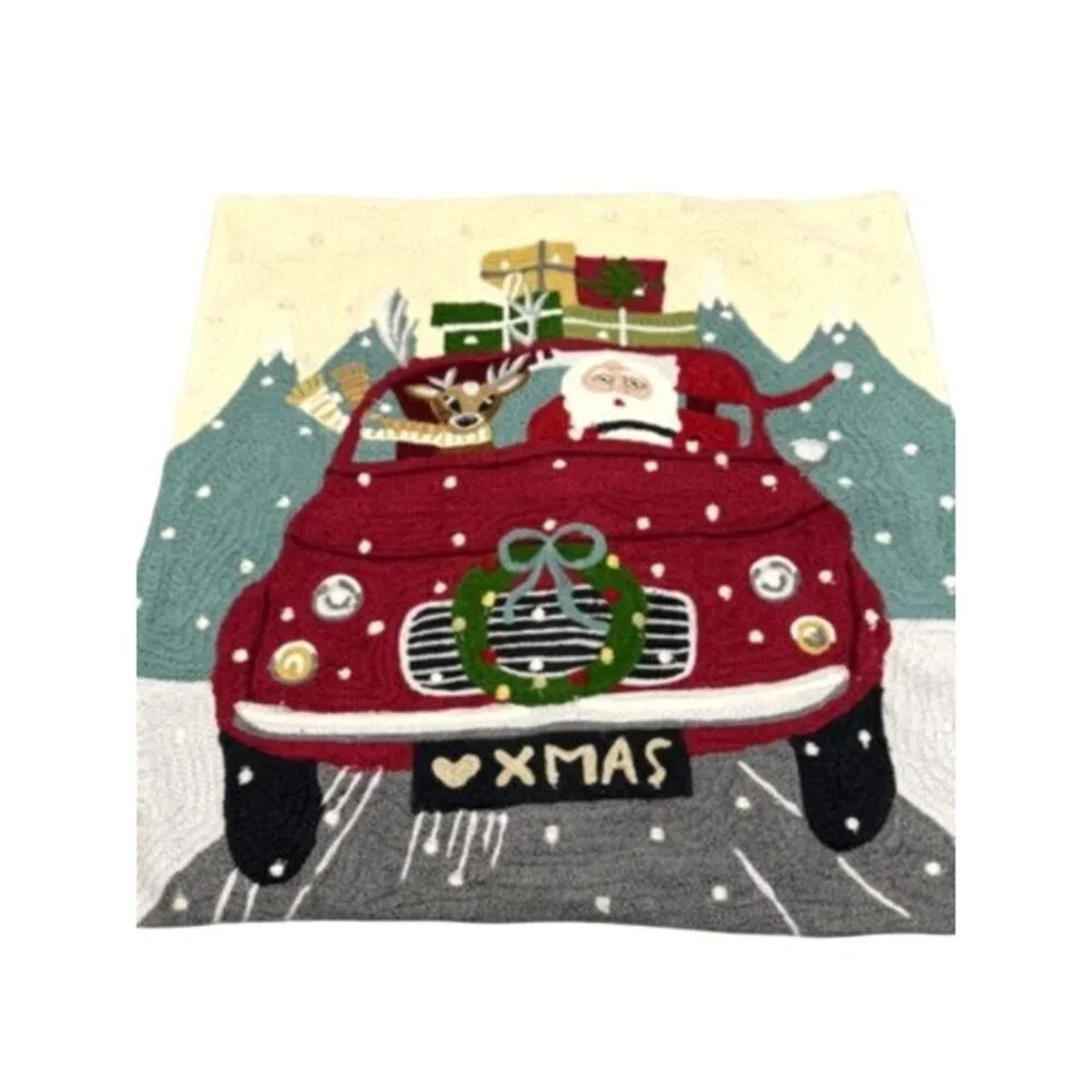 NWT Holiday Road Trip Santa Pillow Cover by Pottery Barn 18